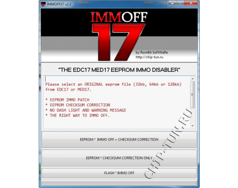 IMMOFF17 v2.2 - EEPROM immo Деактиваотор для EDC17, MED17